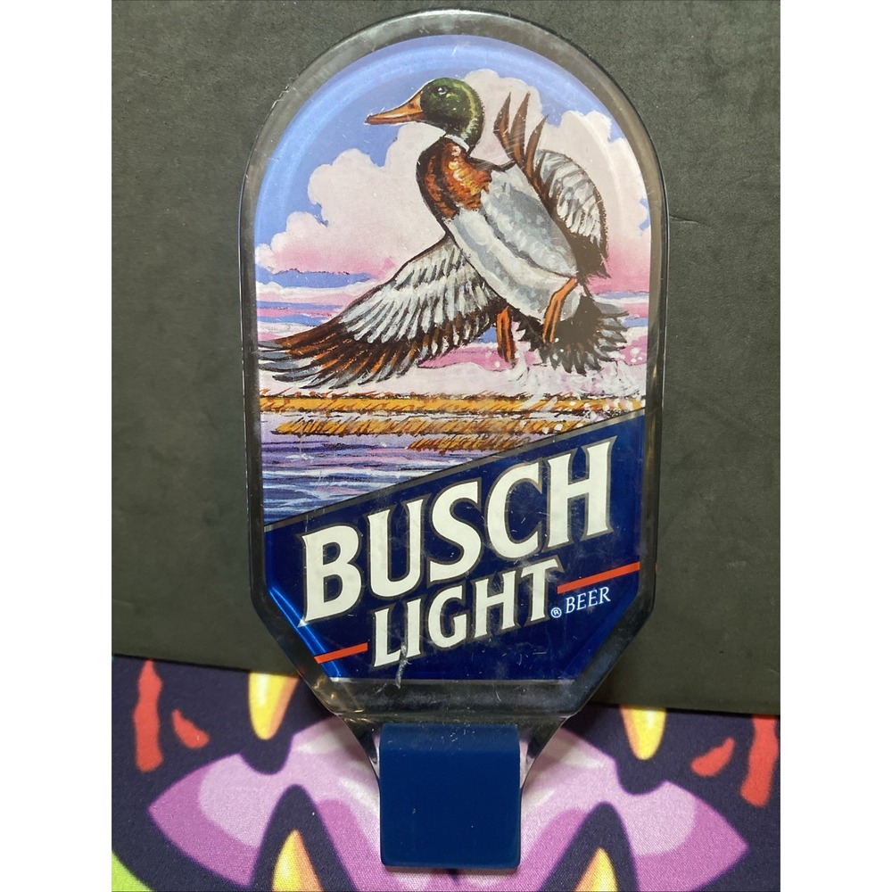 Busch Light Draft Beer Tap Handle w Mallard Duck Acrylic Lucite Knob Vintage